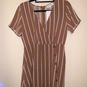 Brown striped dress